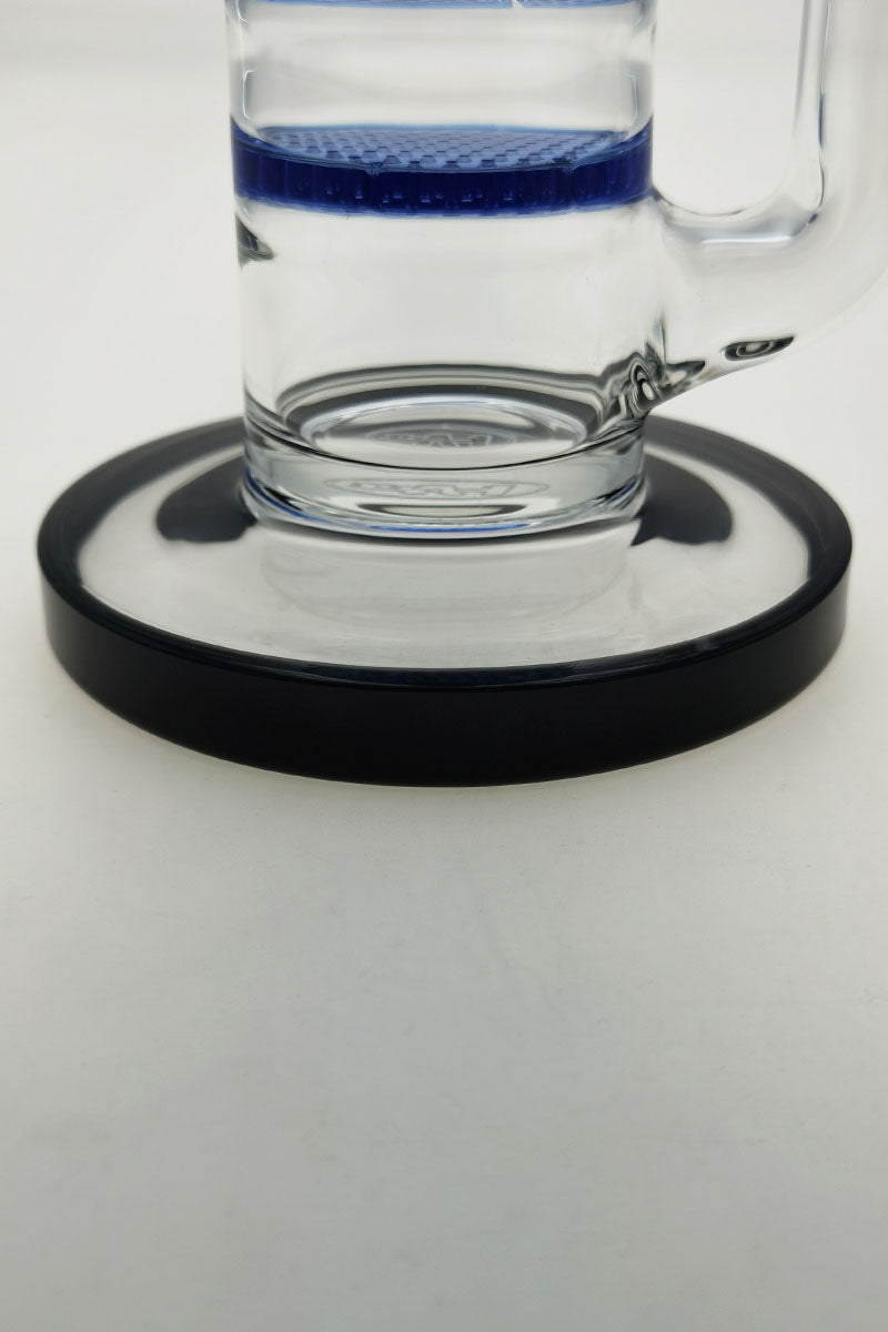 Close-up of TAG 27" Bong Base with Octuple Honeycomb Percolator and Spinning Splash Guard