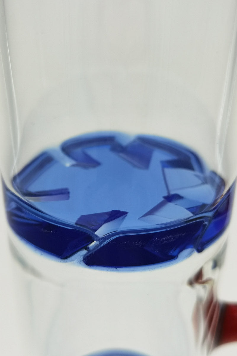 Close-up of TAG 27" Bong with Blue Honeycomb Percolator and 7mm Thick Glass