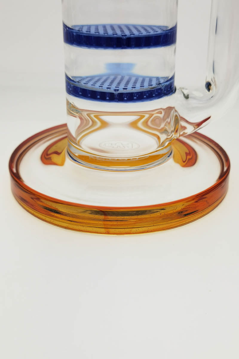 Close-up of TAG 27" Bong base with Octuple Honeycomb design and Spinning Splash Guard