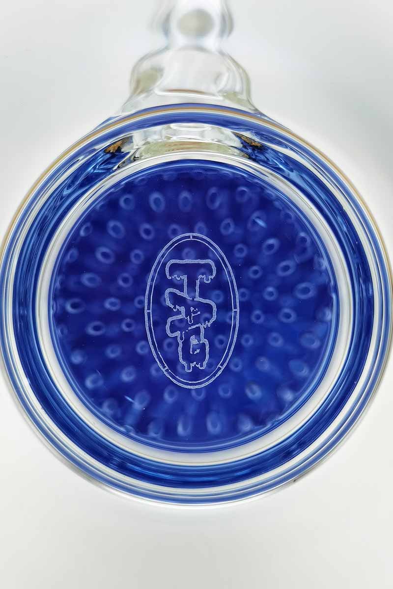 TAG 27" Bong with Blue Honeycomb Percolator Top View - 18MM Female Joint