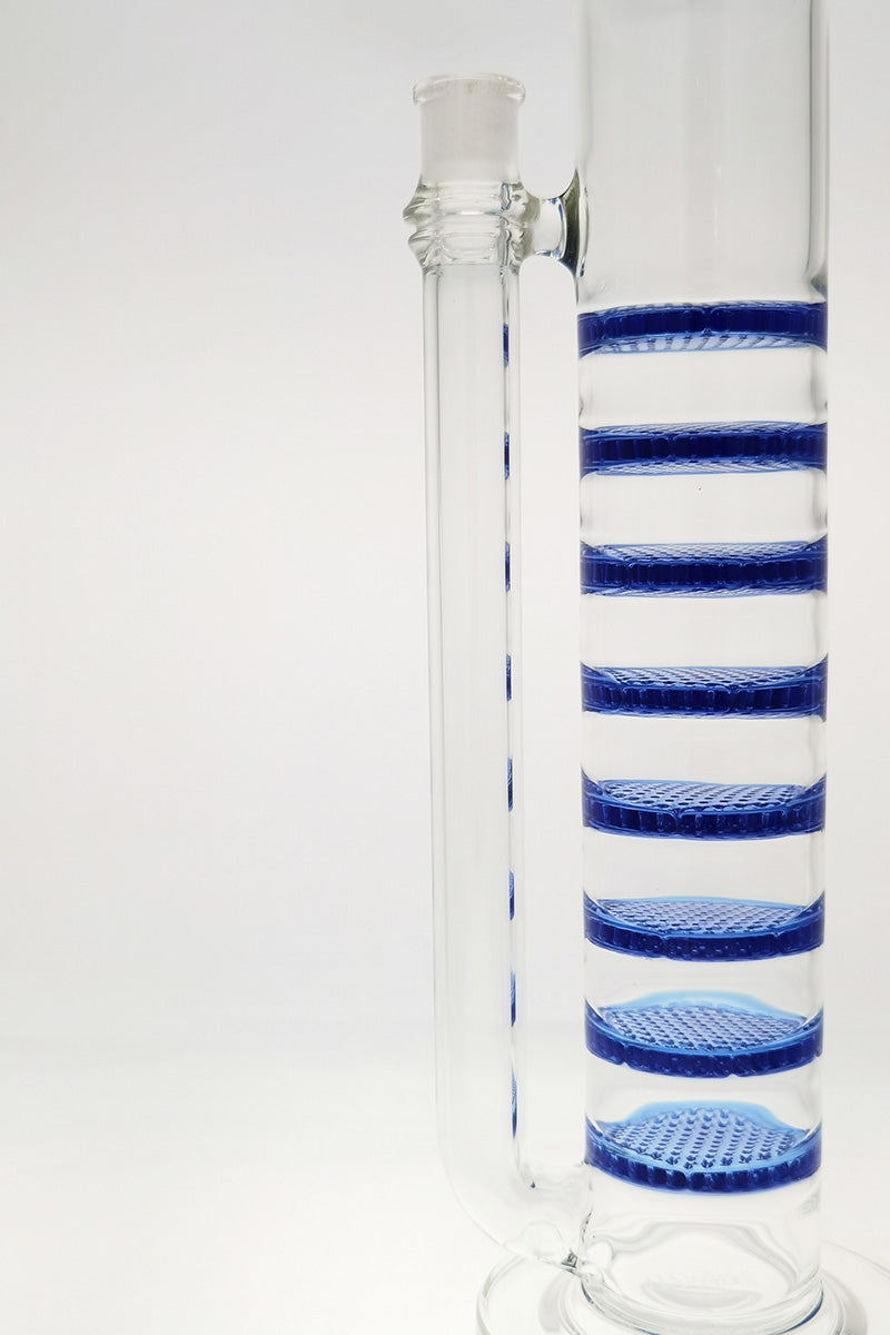 TAG 27" Bong with Octuple Honeycomb Percolators and Spinning Splash Guard, 50x7MM, Side View