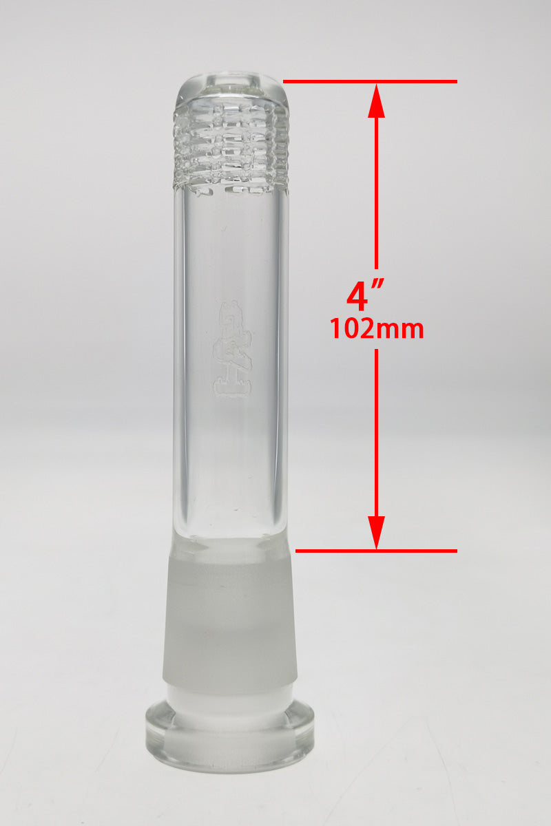 TAG 4-inch Quartz Super Slit Downstem for Bongs - Clear with Engraved Logo