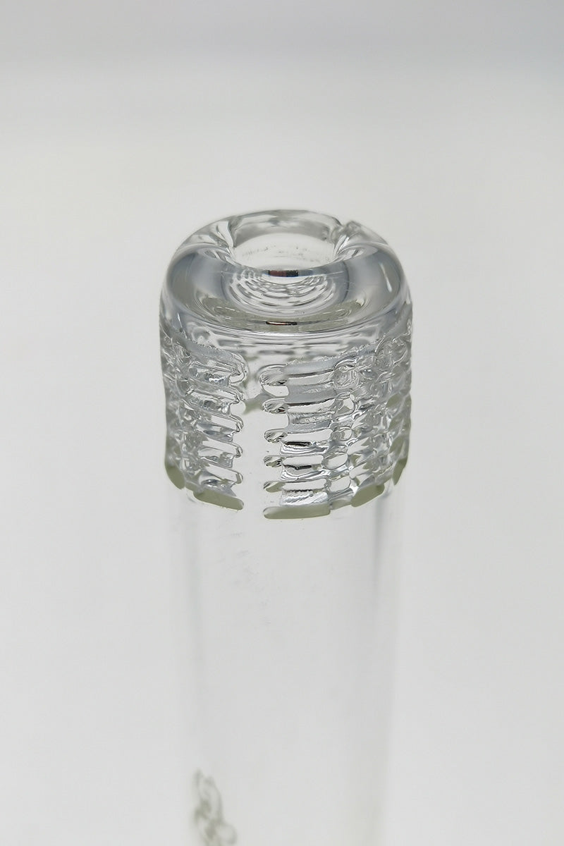 TAG Super Slit Downstem 72 Hole for Bongs, 28/18MM, Clear Quartz, Top View