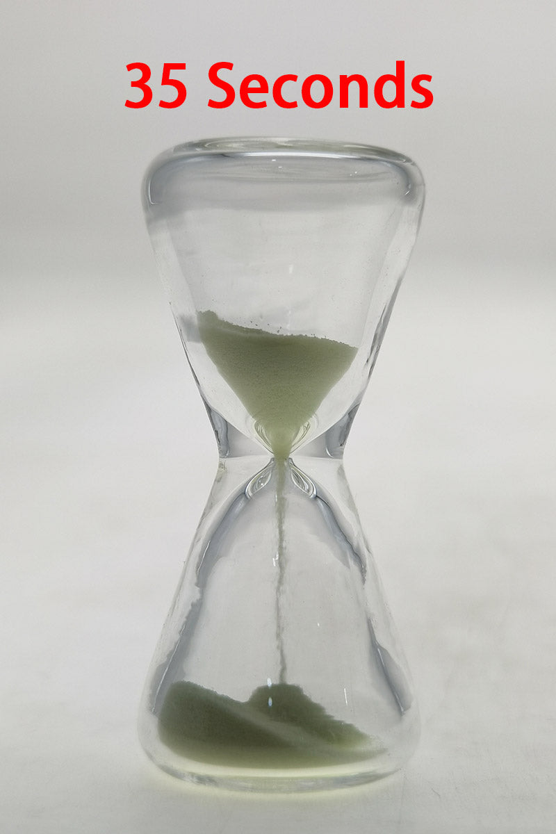 TAG 2.0" Hour Glass with Glow in the Dark Sand, 35 Seconds Timer, Front View