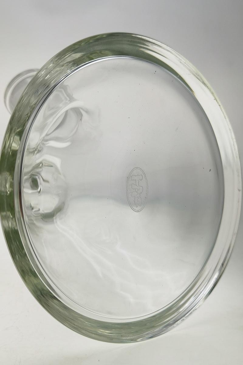 Top view of TAG 30" Beaker Bong with thick 9mm borosilicate glass and Rasta accents