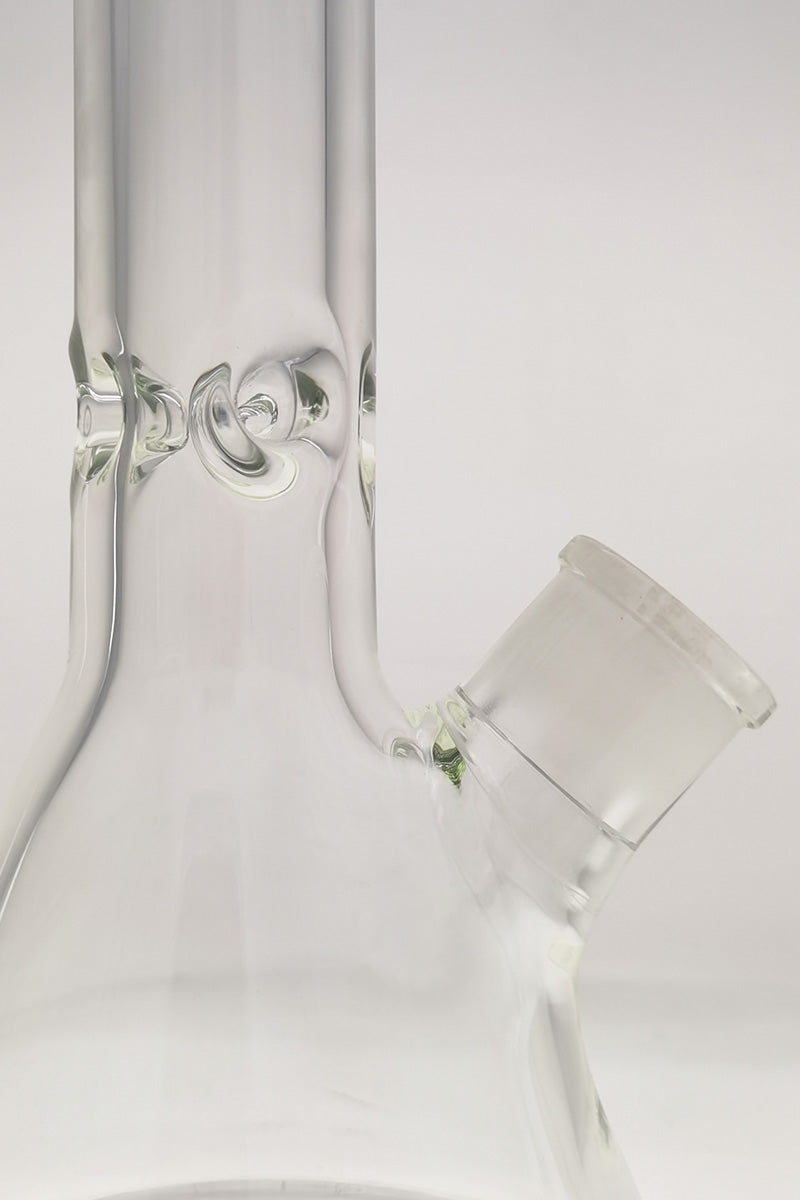 TAG 30" Beaker Bong close-up, 50x9MM with Rasta accents, 28/18MM Downstem, heavy wall glass