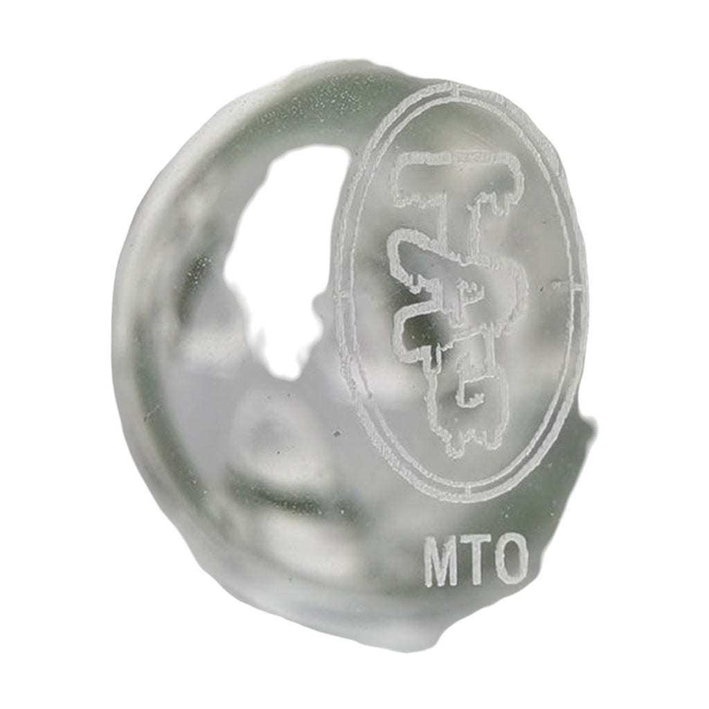 Close-up of TAG logo on 30" Beaker Bong made of 9mm thick borosilicate glass