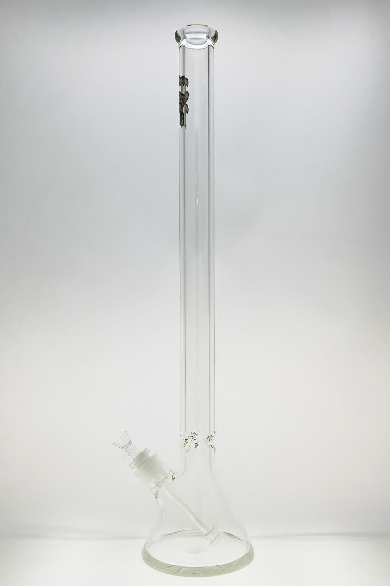 TAG 30" Beaker Bong in Rasta colors with 50x9MM heavy wall glass, front view on white background