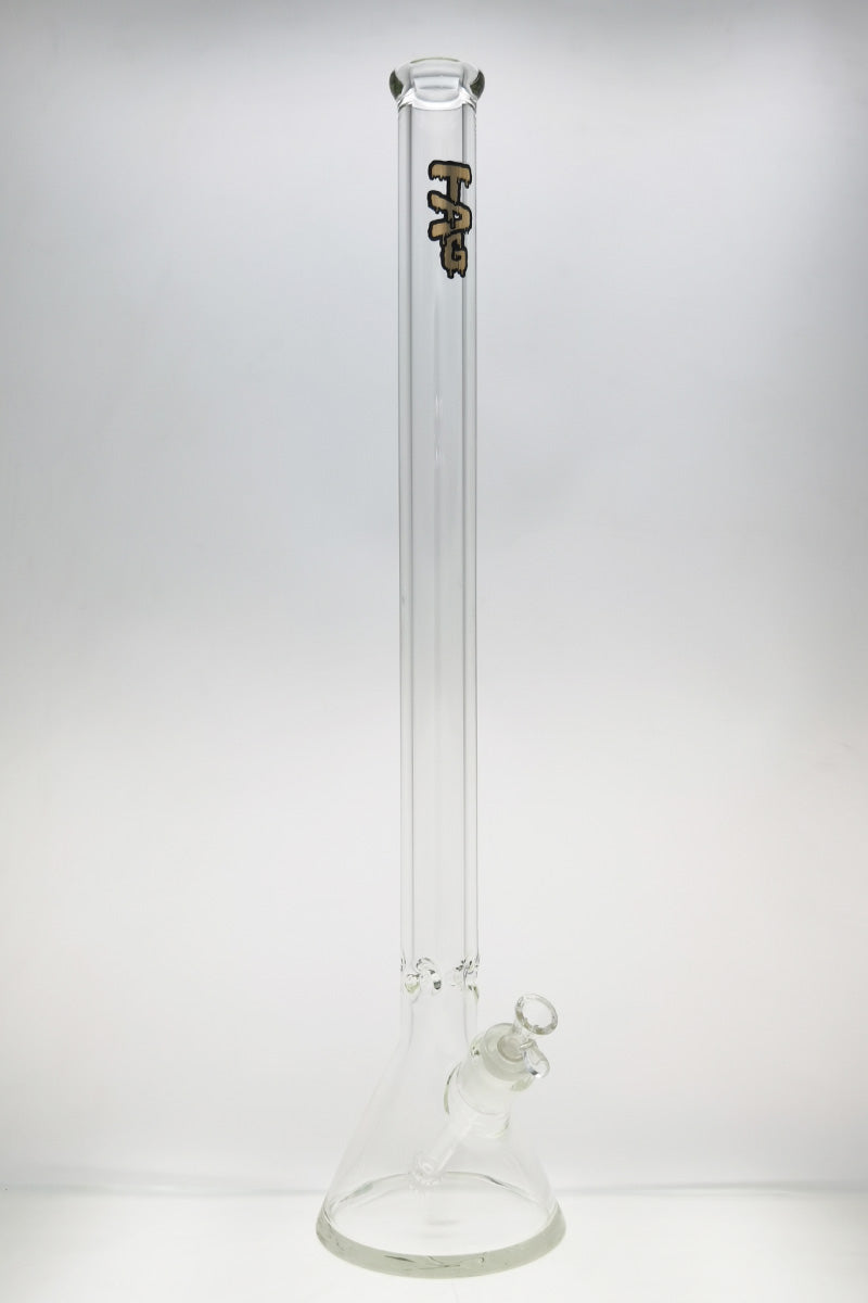 Thick Ass Glass 30" Rasta Beaker Bong, 9MM Borosilicate Glass, Front View on White Background