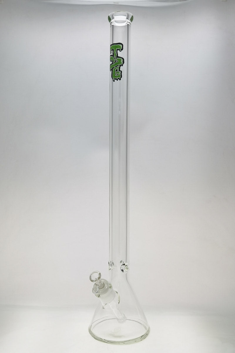 TAG 30" Beaker Bong with Rasta Logo, 50x9MM Borosilicate Glass, Front View on White