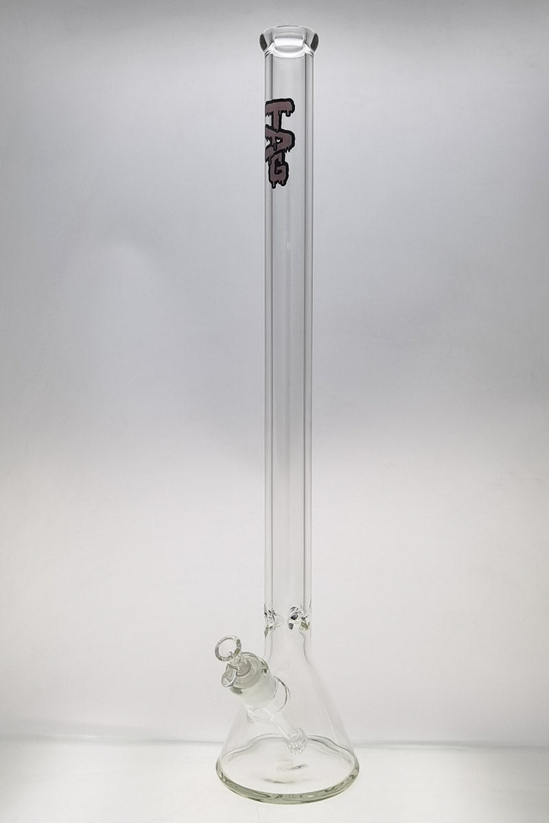 TAG 30" Rasta Beaker Bong, 9mm Thick Borosilicate Glass, Front View on White Background