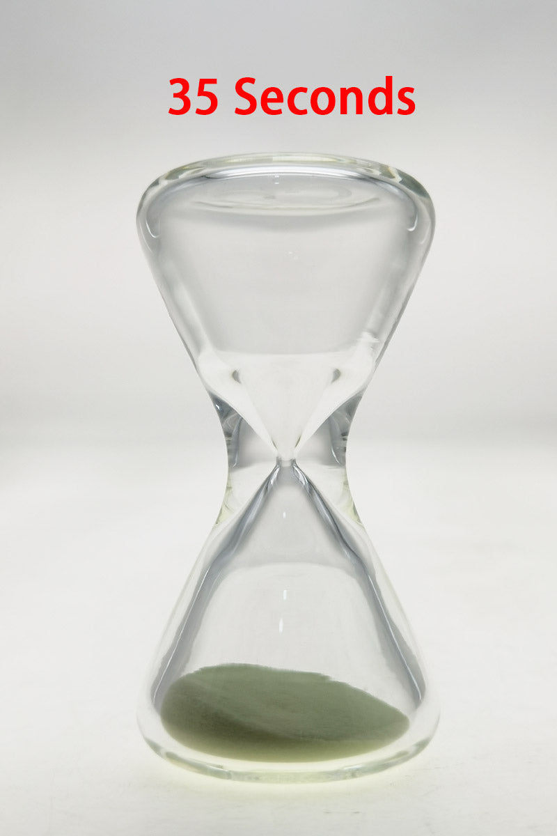 TAG - 3.5" Hour Glass with Glow in the Dark Sand, Front View on White Background