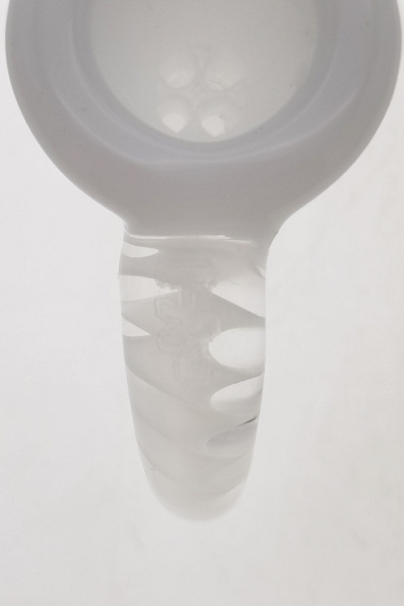 TAG 4 Hole Disc Screen Slide with Horn Handle for 14mm Bong Joint - Frosted Glass