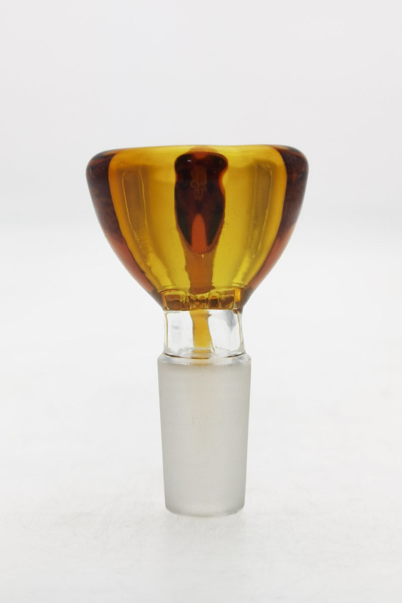 TAG 4 Hole Disc Screen Slide with Amber Horn Handle for 14mm Bong Joint - Front View