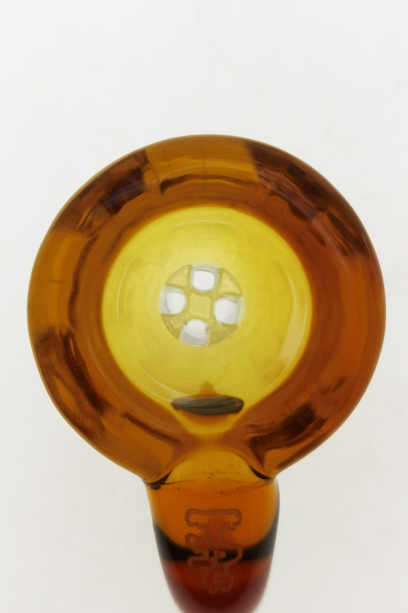 TAG 4 Hole Disc Screen Slide with Horn Handle, 14mm Joint, Top View