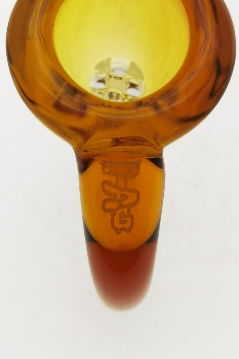 Thick Ass Glass 14mm Bong Slide with 4-Hole Disc and Horn Handle, Top View