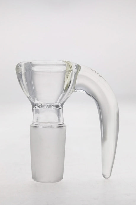 TAG 18MM Male Clear Glass Bong Bowl with 4 Hole Disc Screen and Horn Handle