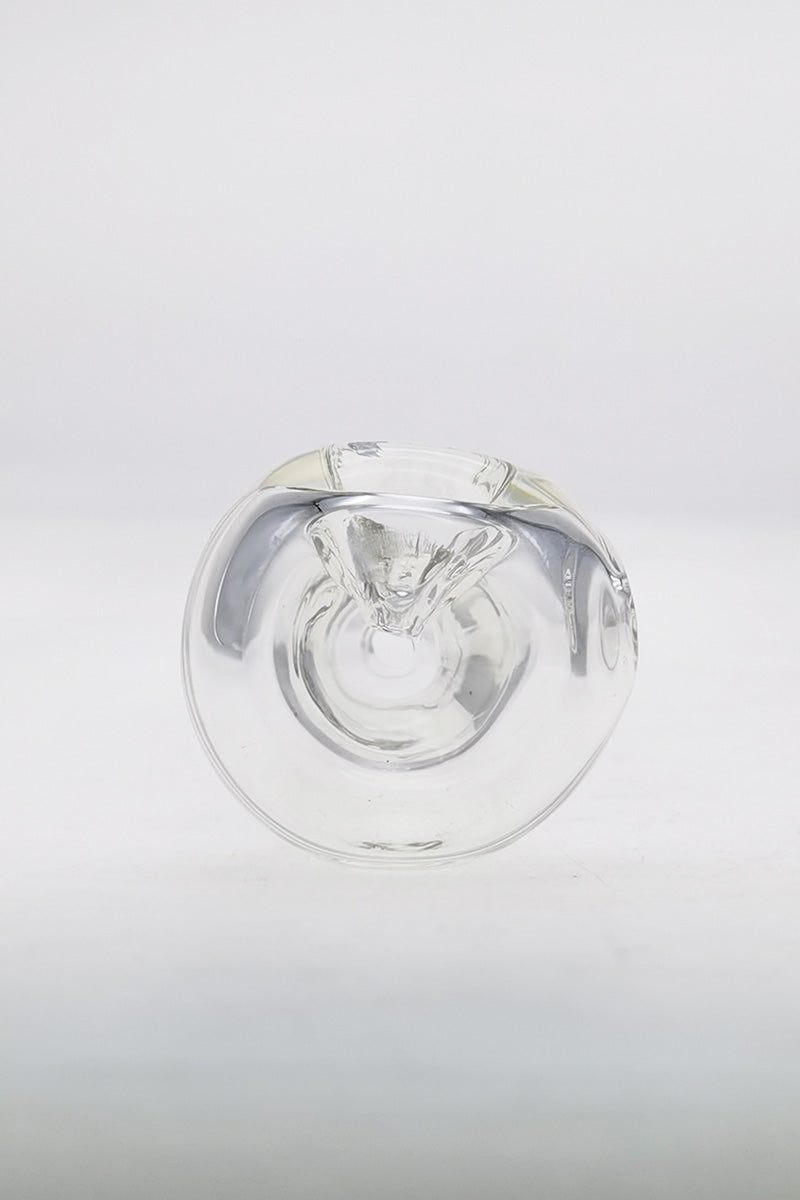 Thick Ass Glass 4" Spoon Pipe in Borosilicate, Bottom View Showing Left Carb