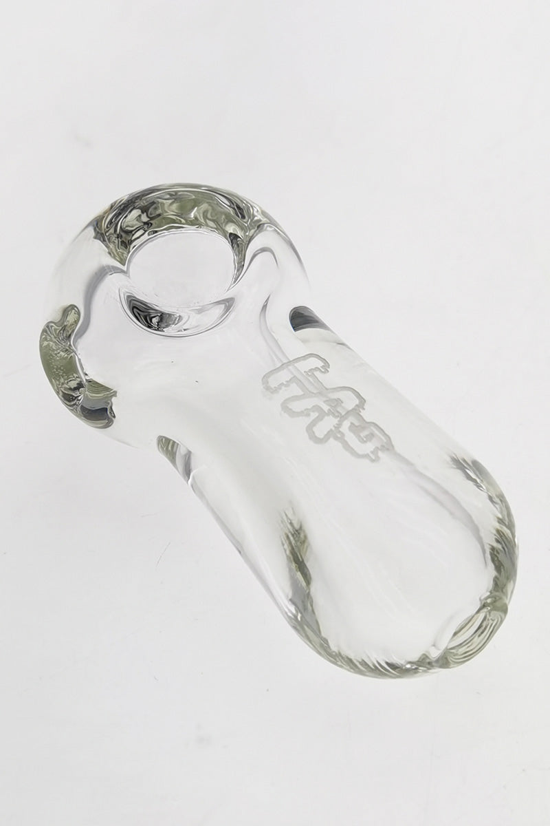 Thick Ass Glass 4" Spoon Pipe, Durable Borosilicate with Left Carb, Top View