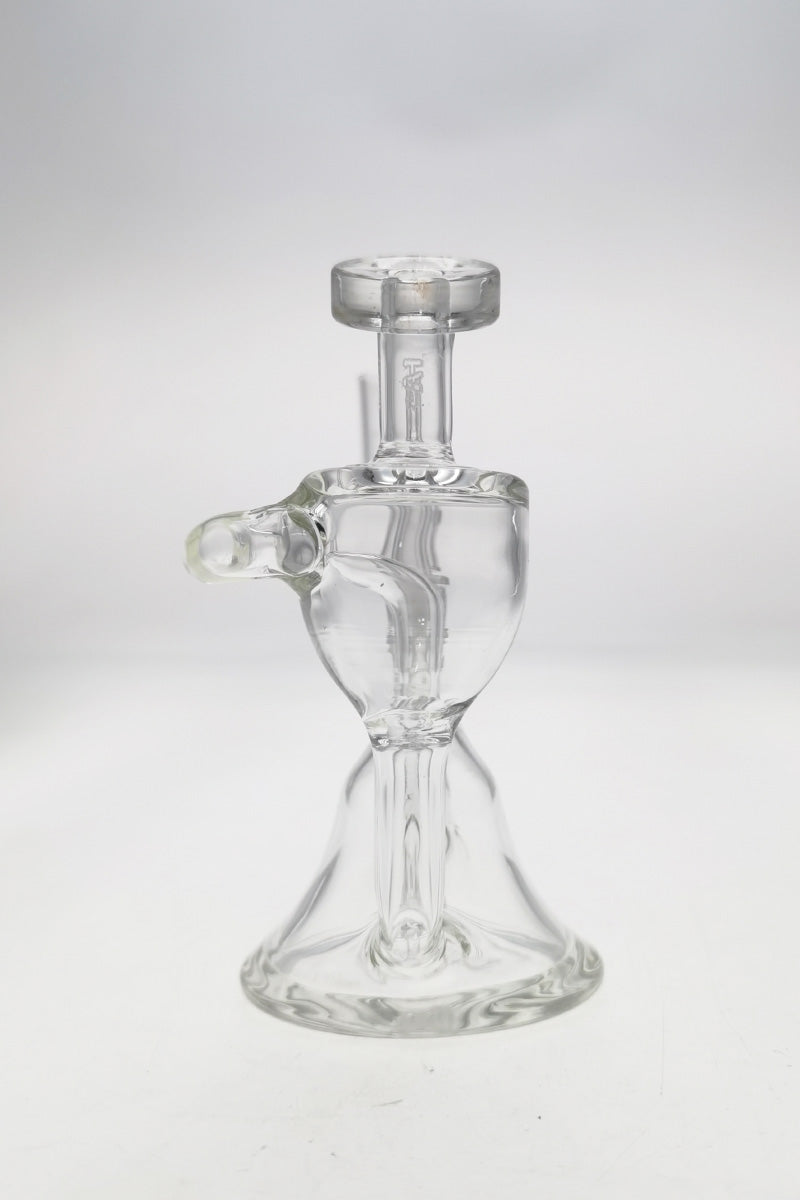Thick Ass Glass Mini Recycler Dab Rig with 10MM Female Joint - Clear, Front View