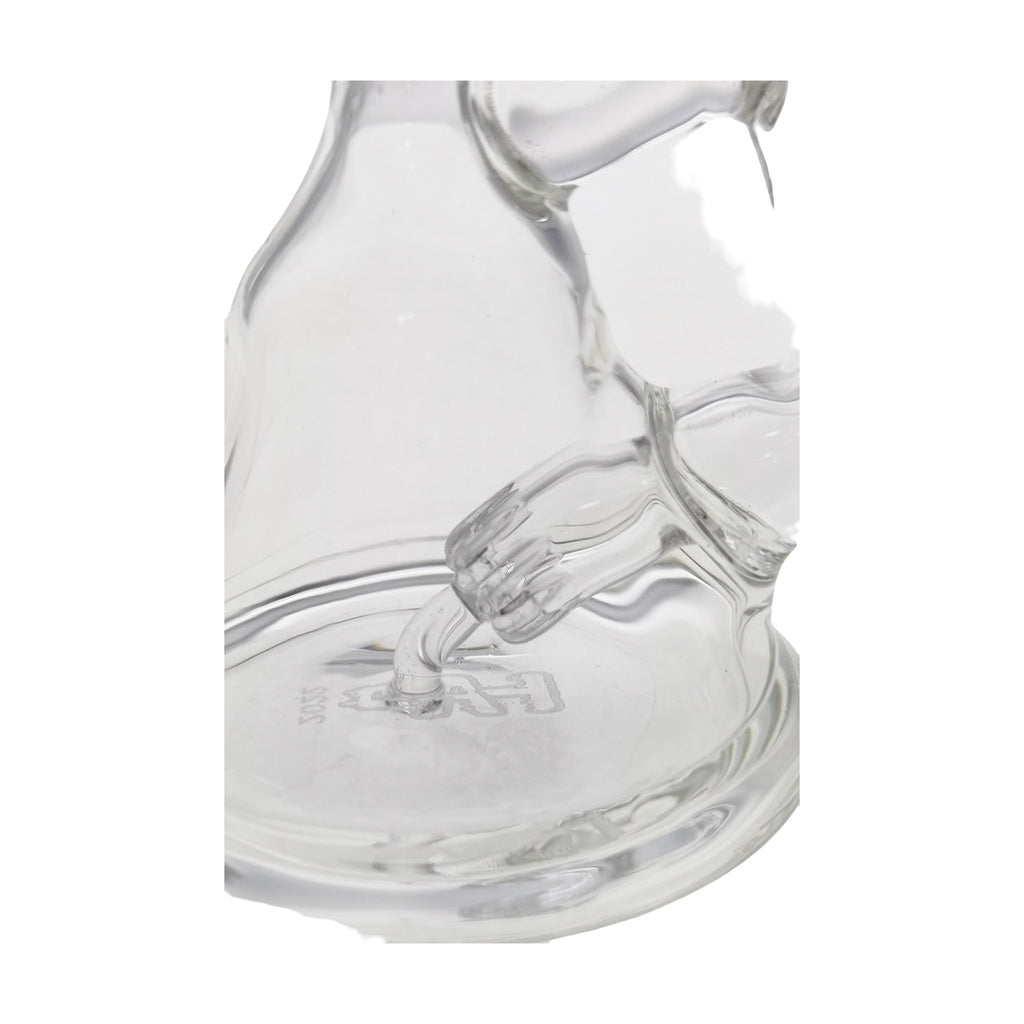 Close-up of TAG 4.5" Mini Inline Recycler with 10MM Female Joint - Clear Glass