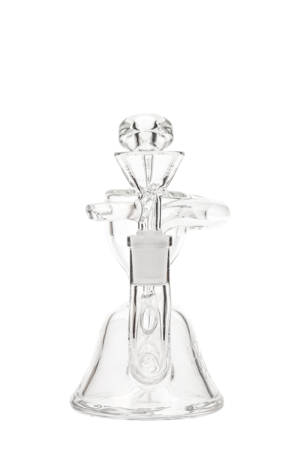 Thick Ass Glass 4.5" Mini Recycler Dab Rig with In-Line Percolator, 10MM Female Joint, Clear