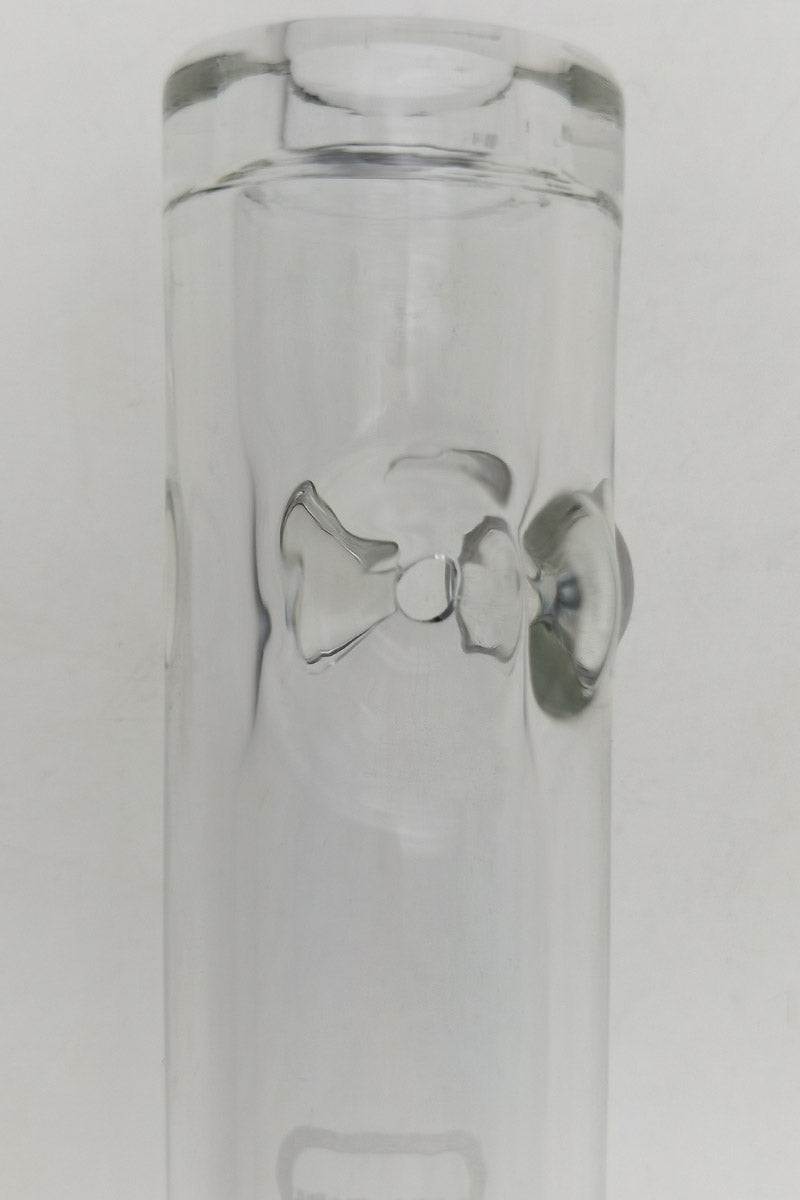 TAG 5" Steam Roller, Clear Borosilicate Glass, 4mm Thick with Single Hole - Front View