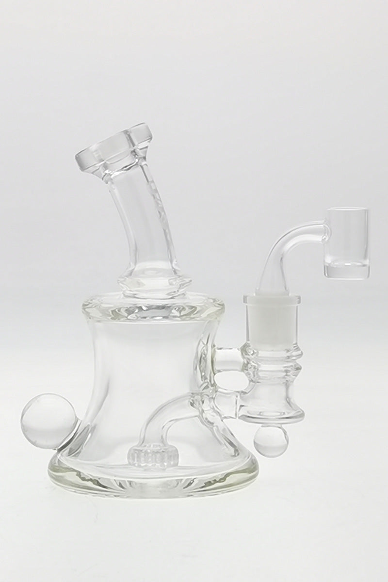 TAG 5" Super Slit UFO Banger Hanger 60x5MM with Showerhead Percolator, 14MM Female Joint, Front View