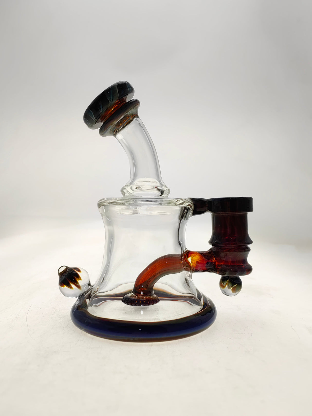 TAG 5" Super Slit UFO Banger Hanger, 60x5MM, 14MM Female joint, with Showerhead Percolator, front view