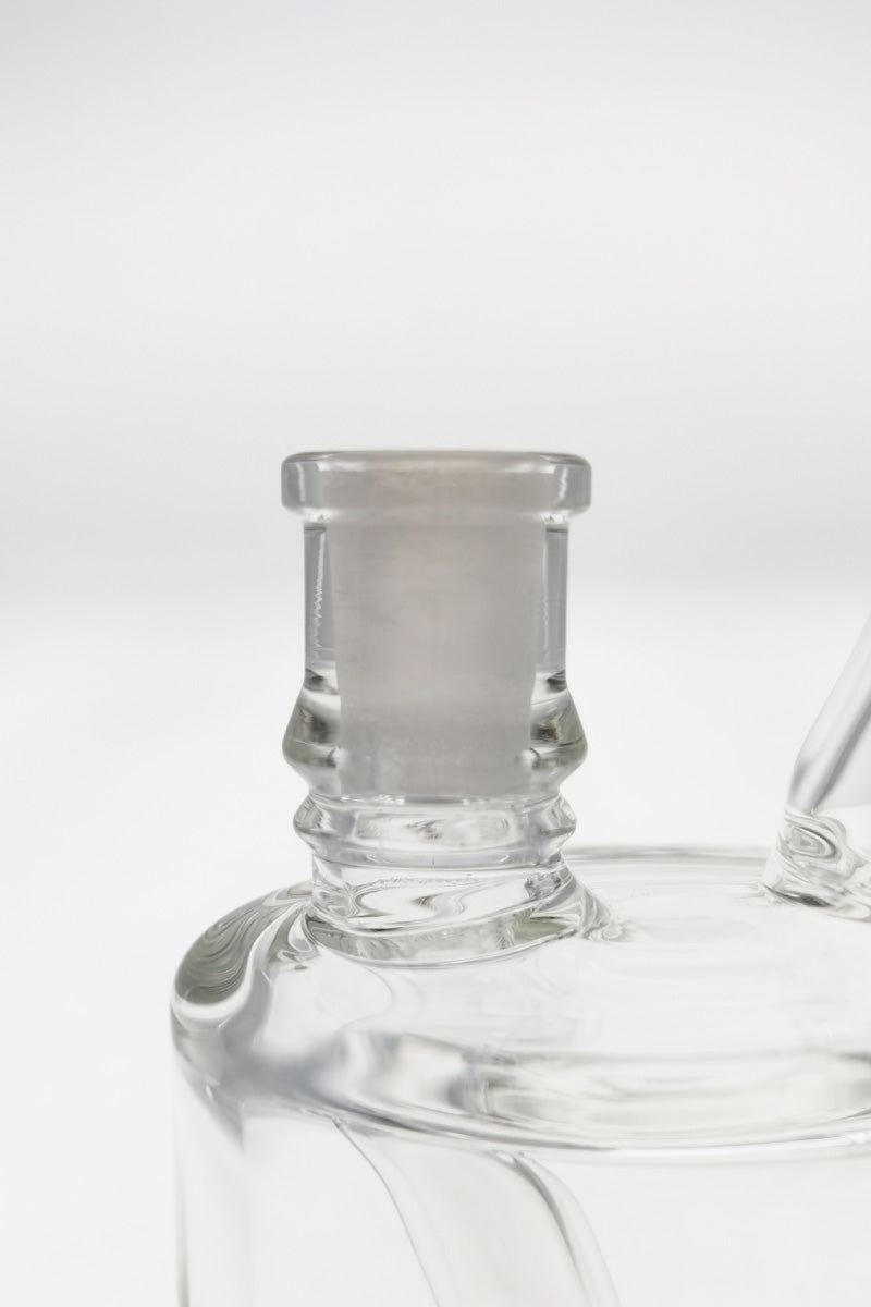 Close-up of TAG 5.5" Super Slit Froth Puck Rig joint with detailed showerhead percolator