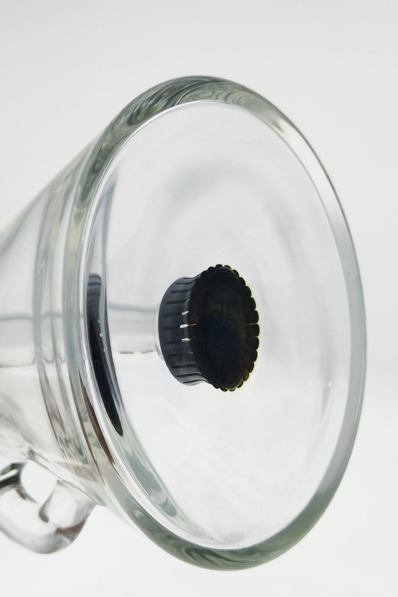 TAG 6" Showerhead Puck Pyramid Dab Rig with 14MM Male Joint, Close-up Side View