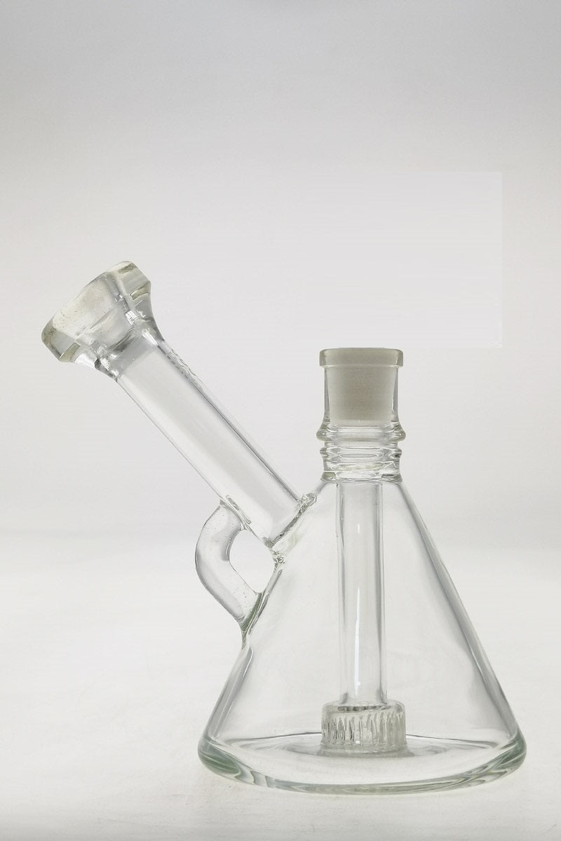 TAG 6" Fixed Showerhead Puck Pyramid Rig with 14MM Male Joint, Angled Side View