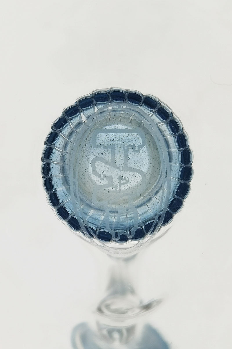 TAG 6" Fixed Showerhead Puck Pyramid Rig top view showing slitted pyramid percolator