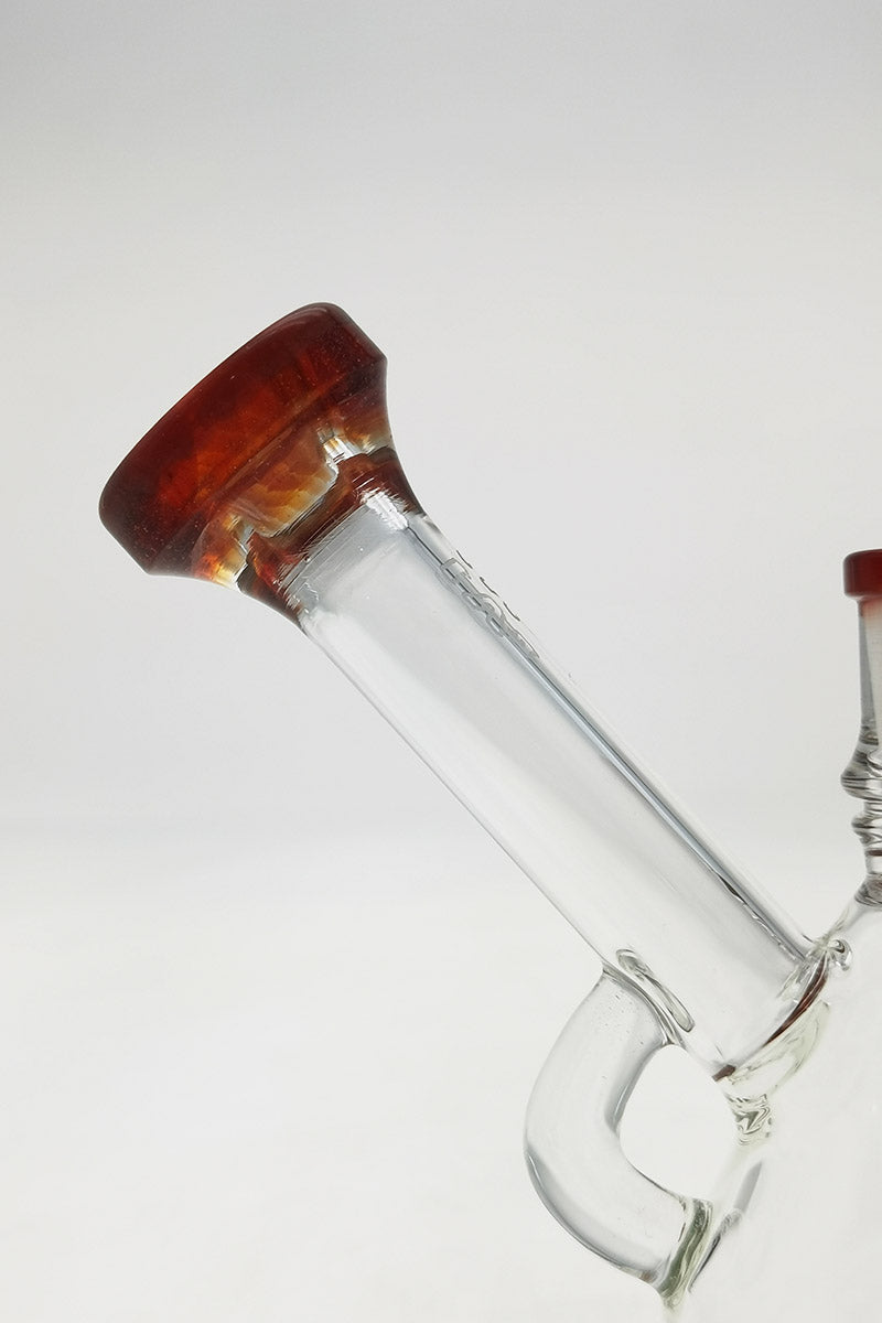 TAG 6" Showerhead Puck Pyramid Dab Rig with 14MM Male Quartz Banger, Close-Up Side View