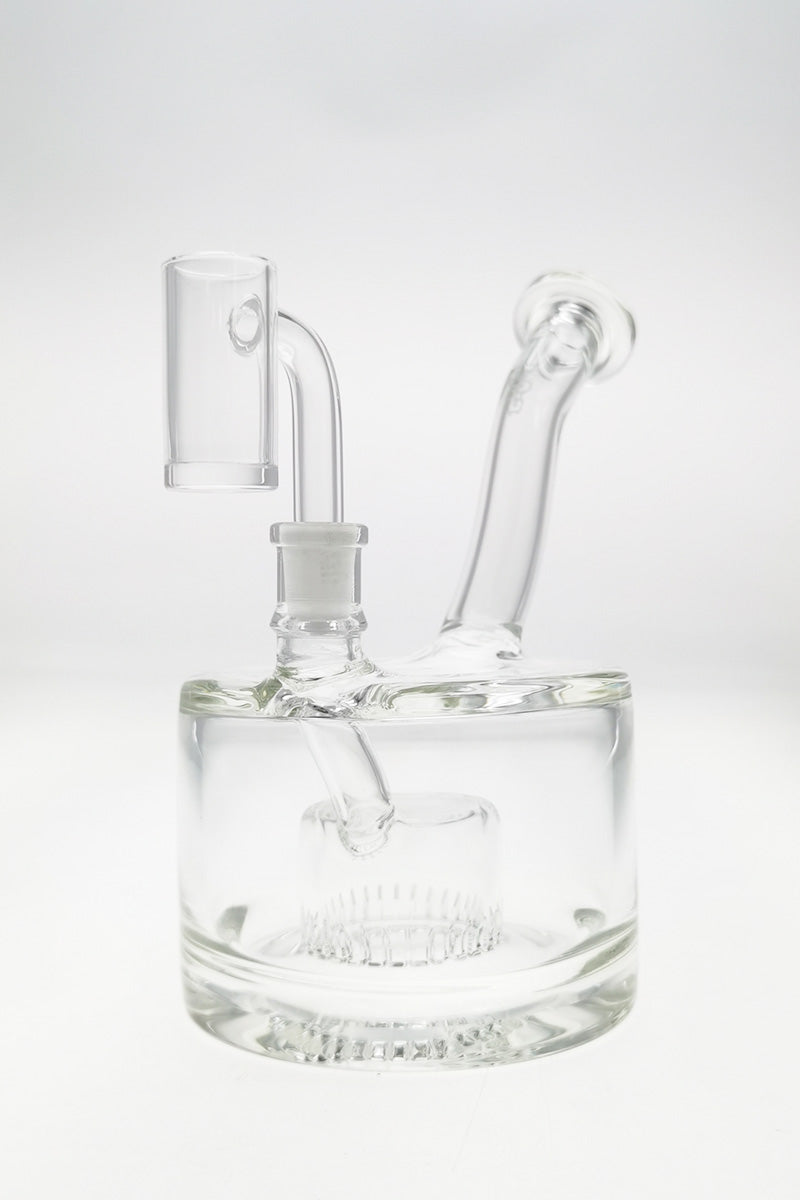TAG 6.5" Super Slit Froth Puck Dab Rig with Showerhead Percolator, Front View on White Background