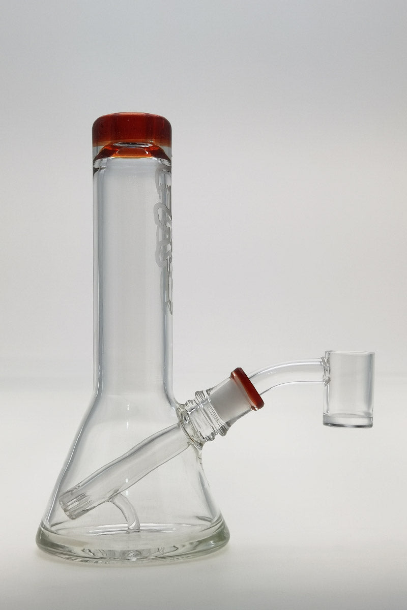 Thick Ass Glass 7" Quartz Beaker Dab Rig, Fixed Showerhead Downstem, Side View