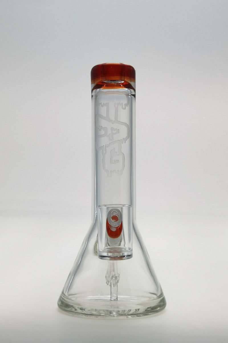 Thick Ass Glass 7" Quartz Beaker Dab Rig with Fixed Showerhead Downstem, Front View