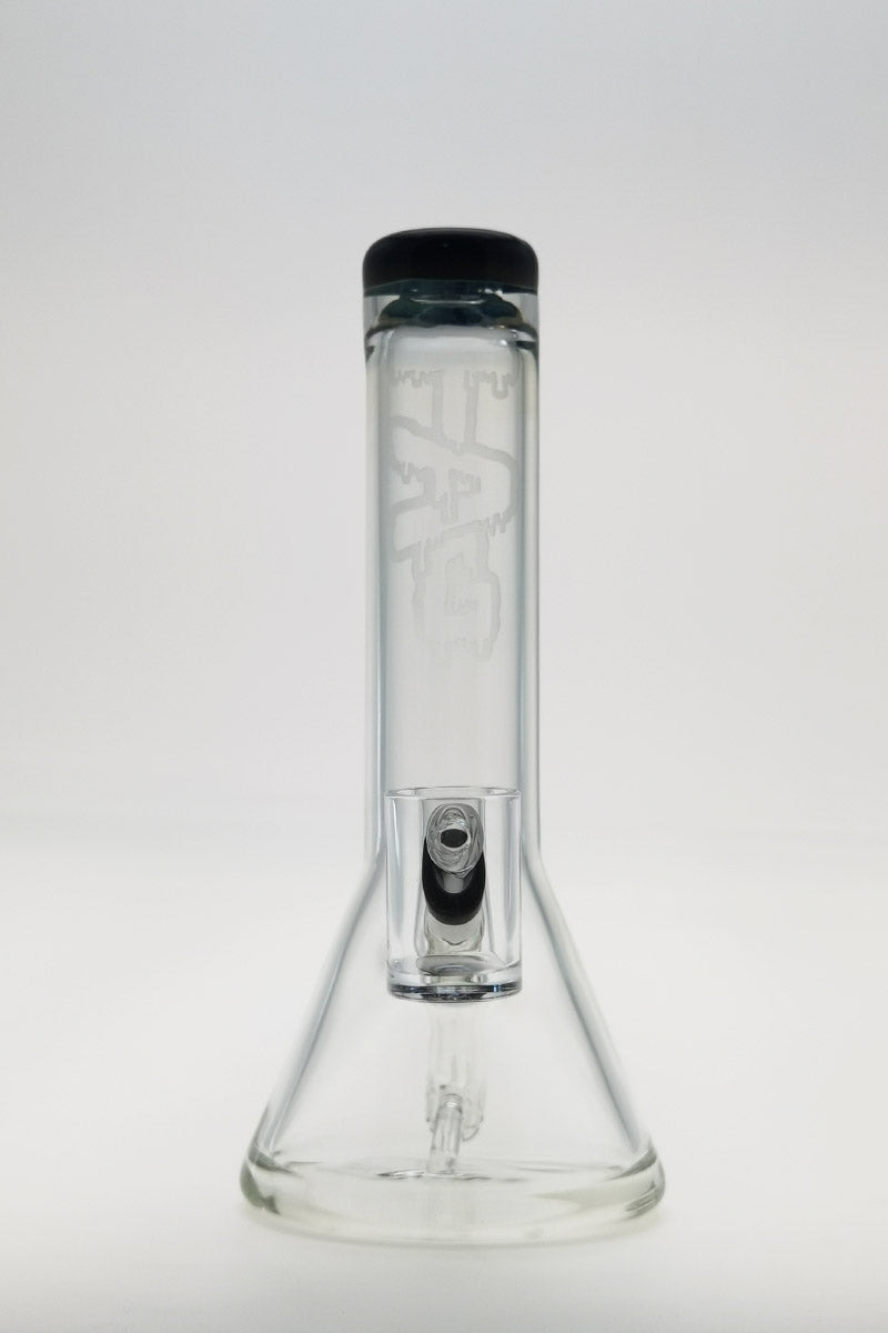 Thick Ass Glass 7" Quartz Beaker Dab Rig with Fixed Showerhead Downstem, 10mm Female Joint, Front View