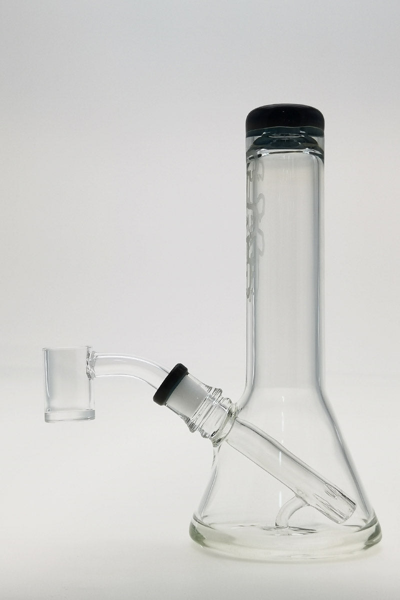 Thick Ass Glass 7" Quartz Beaker Dab Rig with Fixed Showerhead Downstem, Side View