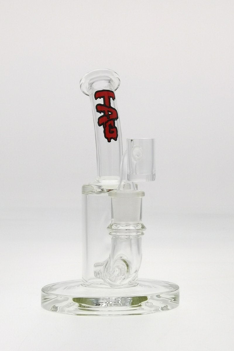 Thick Ass Glass 7" Quartz Bent Neck Rig with Showerhead Diffuser, Front View