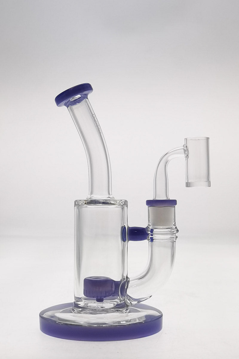 Thick Ass Glass 7" Quartz Bent Neck Rig with Showerhead Diffuser, 14mm Female Joint, Clear View
