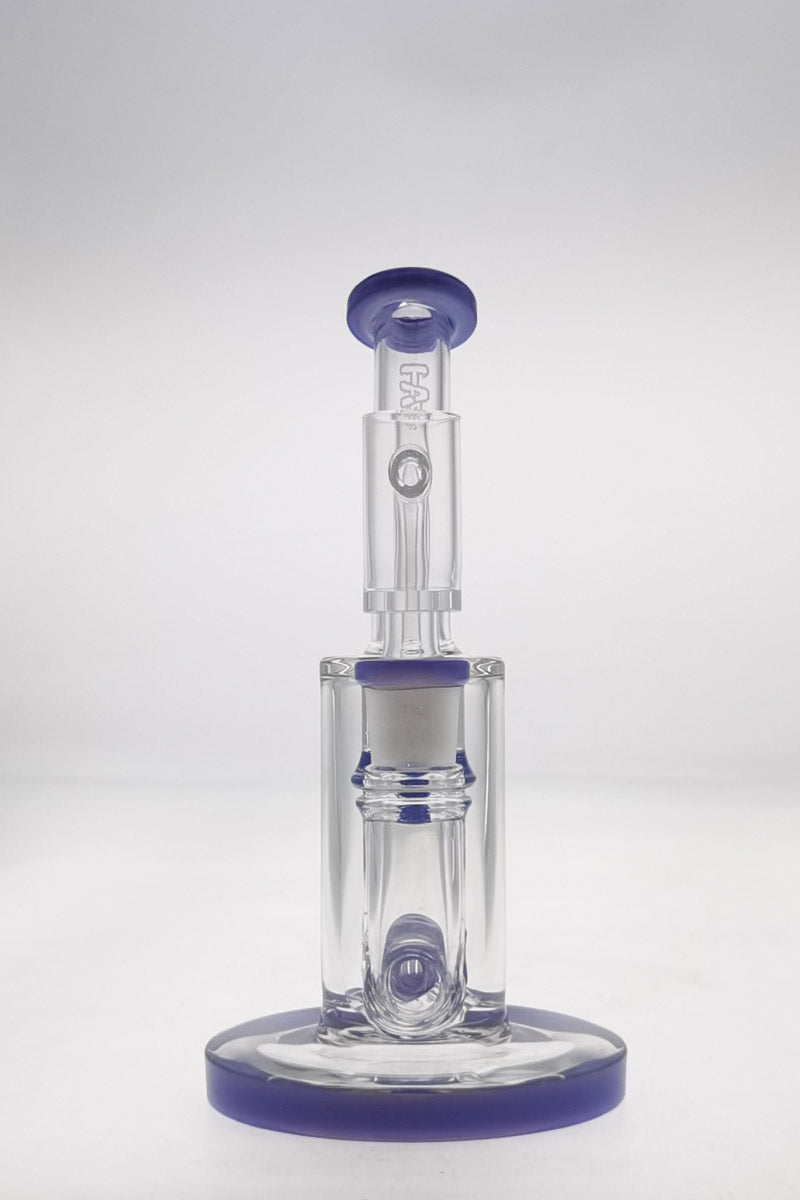 Thick Ass Glass 7" Quartz Bent Neck Rig, Showerhead Diffuser, 14mm Female Joint, Front View