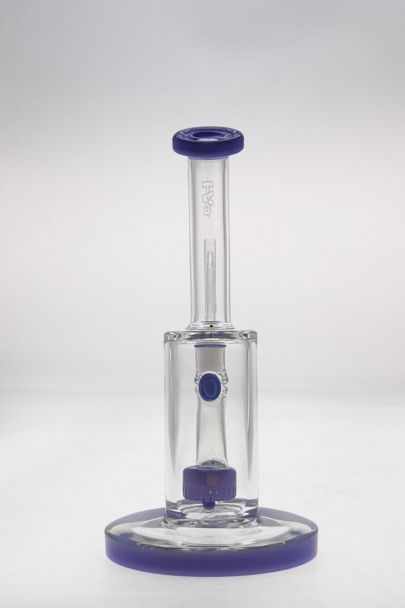 Thick Ass Glass 7" Quartz Bent Neck Rig, Showerhead Diffuser, 14mm Female Joint, Front View
