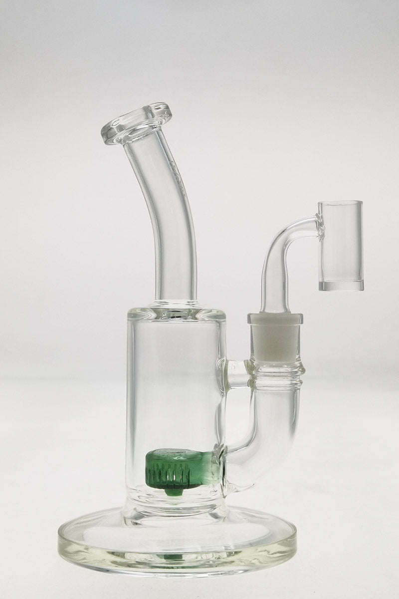 Thick Ass Glass 7" Quartz Bent Neck Dab Rig with Showerhead Percolator and 14mm Female Joint