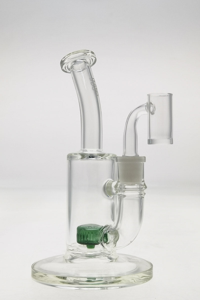 TAG 7" Bent Neck Dab Rig with Fixed Showerhead Puck Diffuser and Quartz Banger