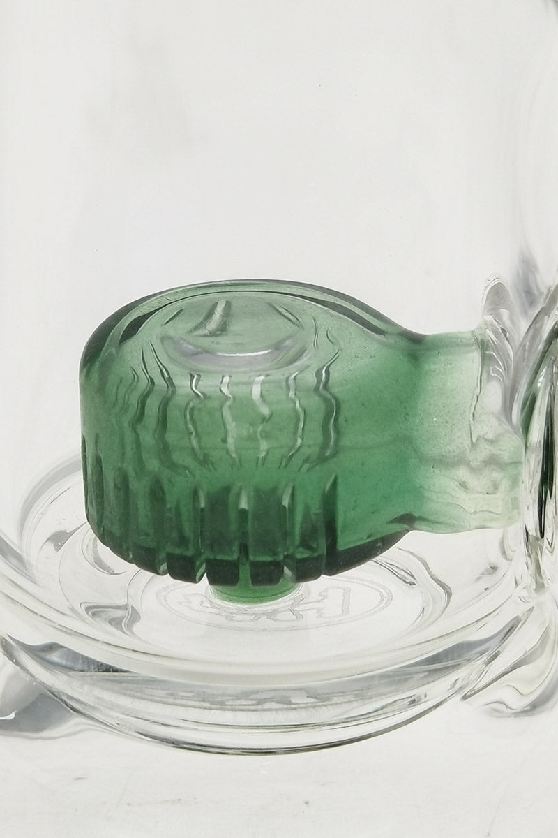 TAG 7" Bent Neck Dab Rig with Green Showerhead Puck Diffuser, 14MM Female Joint