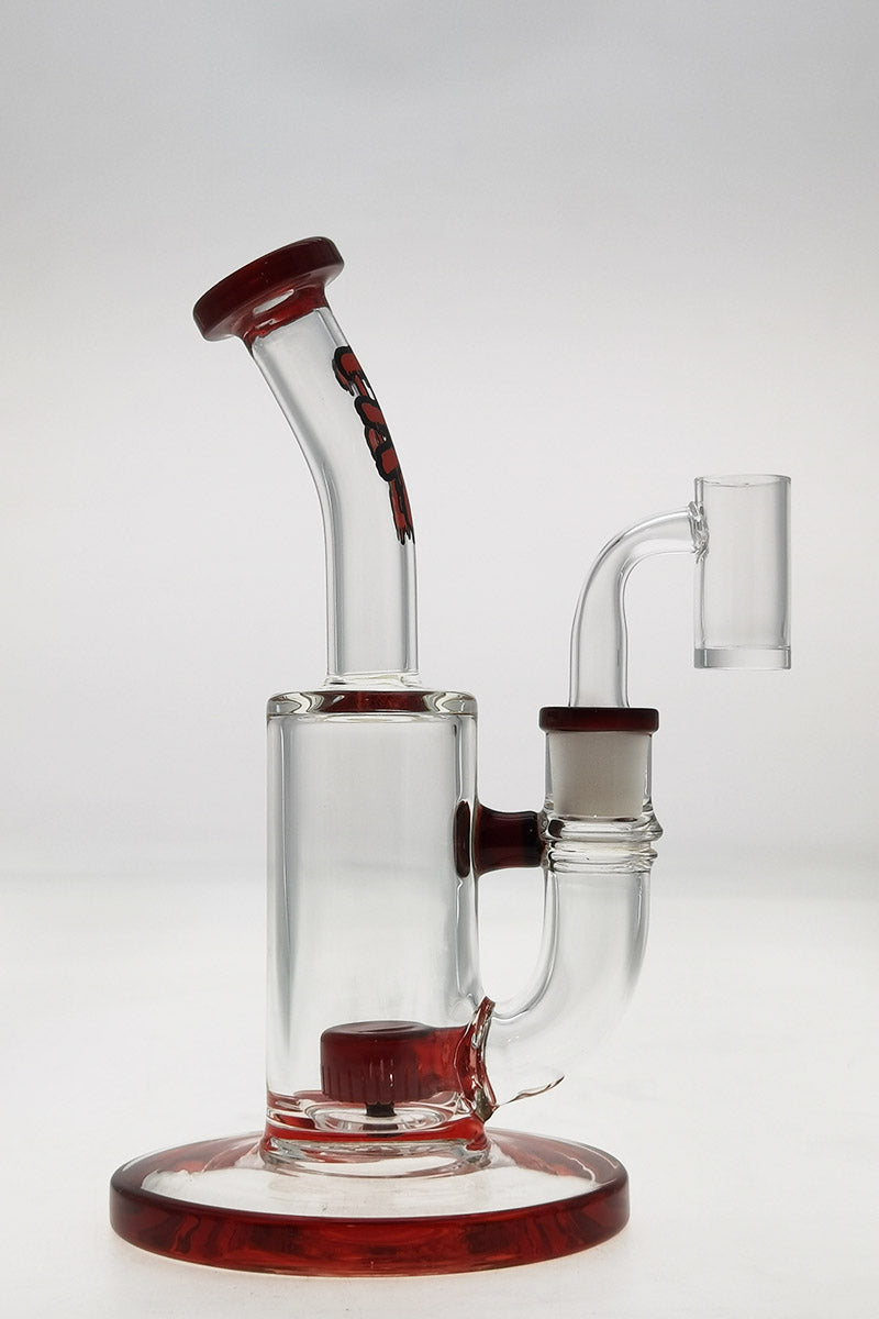 Thick Ass Glass 7" Quartz Bent Neck Rig with Showerhead Diffuser on White Background