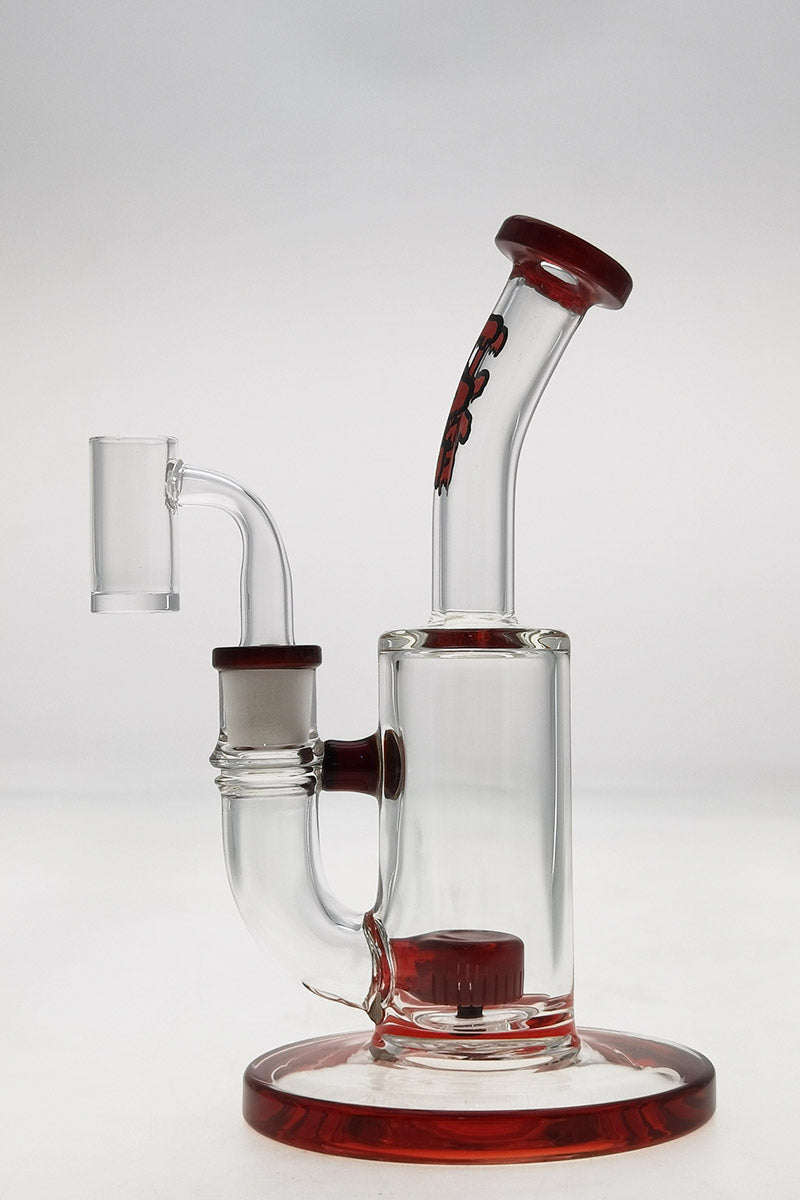 Thick Ass Glass 7" Quartz Bent Neck Dab Rig with Showerhead Diffuser, Side View