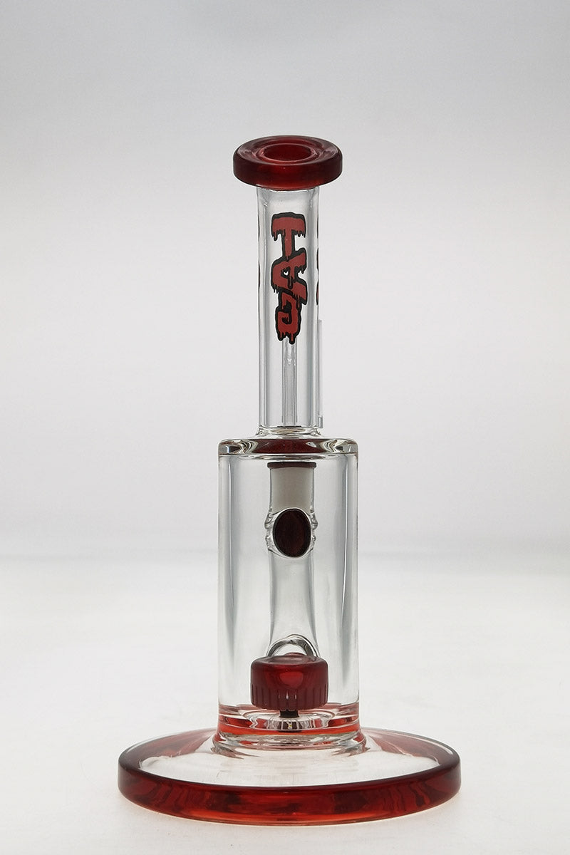 Thick Ass Glass 7" Quartz Bent Neck Rig, Showerhead Diffuser, Front View, 14mm Female Joint