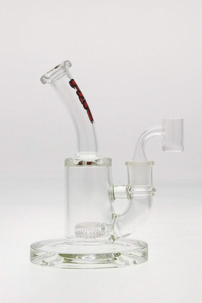 Thick Ass Glass 7" Quartz Bent Neck Rig with Showerhead Diffuser, 14mm Female Joint - Front View